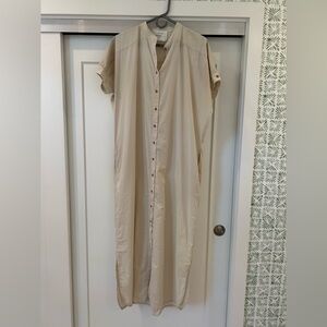 Acacia swimwear Beige Button-Up Maxi Dress- size medium